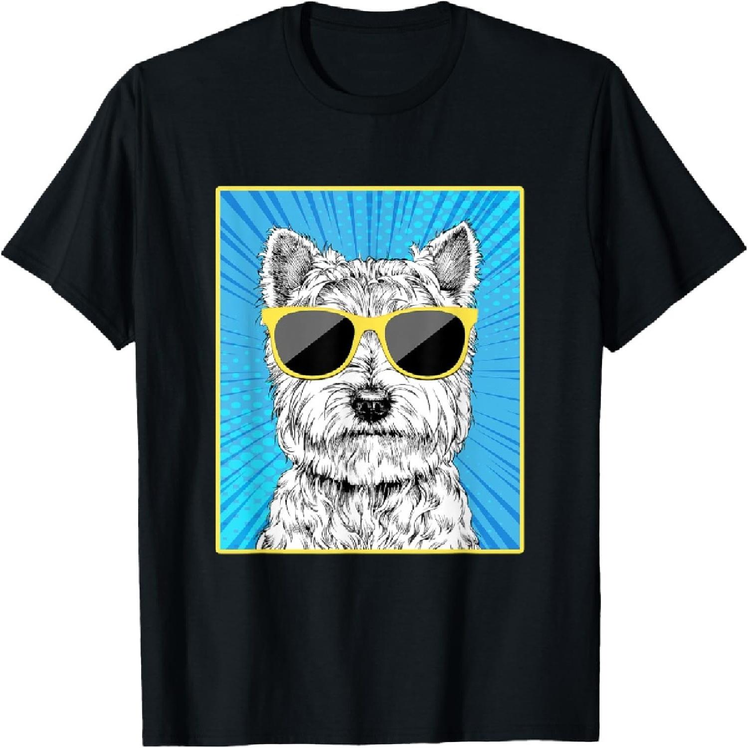 West Highland White Terrier Portrait Pop Art Westie Dog T-Shirt XXXXXL разноцветный