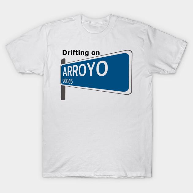 

Men Black Print T-shirt Drifting On Arroyo Classic Street Sign White Tee No-Cut Transfer Paper Print Cotton Tshirt XL білий