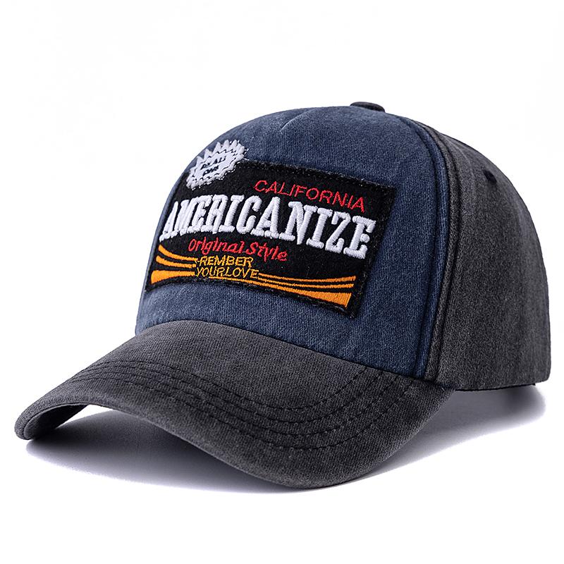 Unisex Washed Cotton Vintage Baseball Cap Americanize Letter Embroidery Dad Hat Outdoor Sports Hat For Men And Women