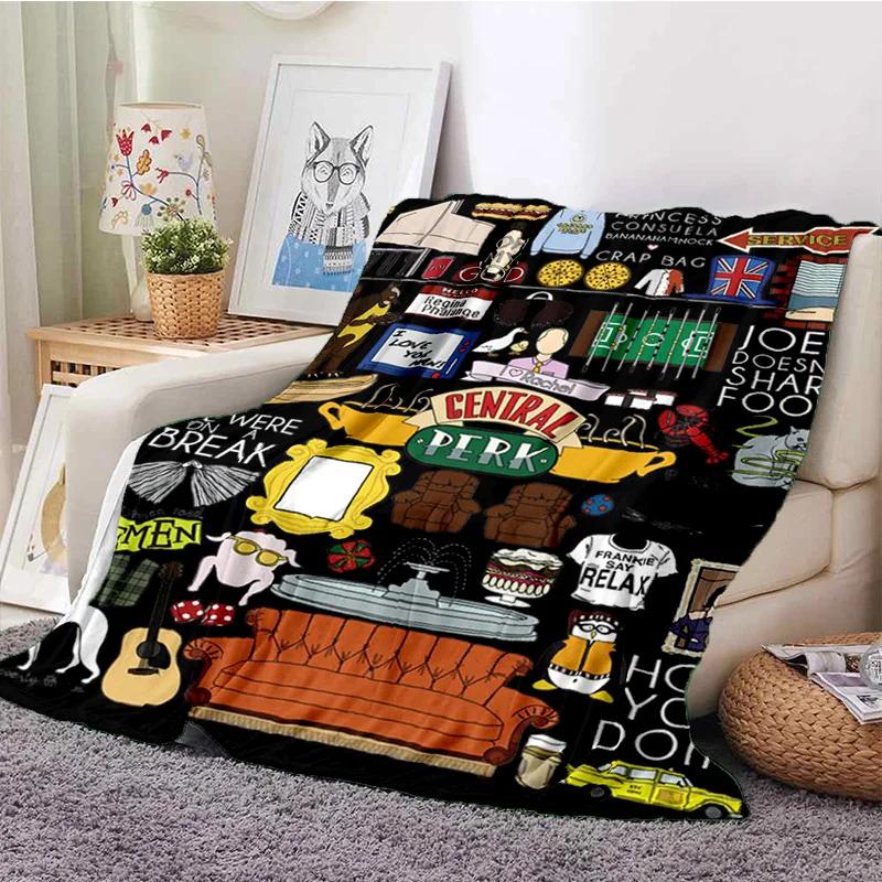 Cozy F-Friends Comedy Movie Characters Flannel Blanket for Beds Room Decoration Picnic - Customizable Gift Blanket