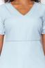 Women's Style Plus Size Light Blue V-Neck Tencel Mini Denim Dress