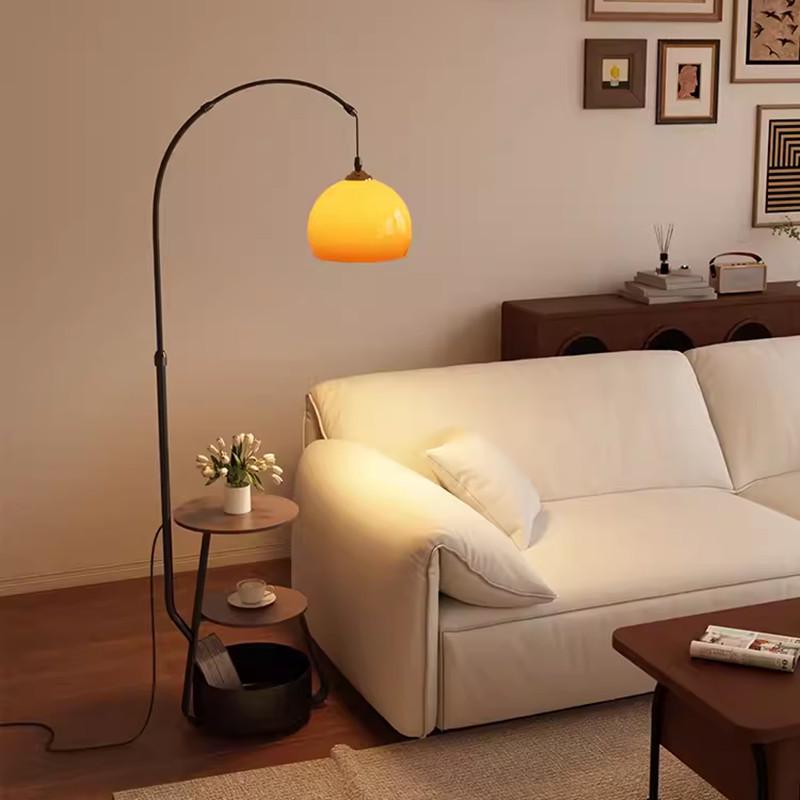 Yuzu Style Vintage Floor Lamp with Storage - Retro American Living Room, Bedroom, or Study Accent Lamp