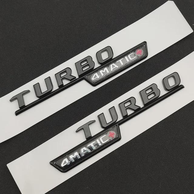 

2pcs Car Letters Fender Trim Badge Turbo 4matic Plus Emblem Sticker For A45 Cla45 Amg C117 Gla45 Gle53 X247 Accessories A