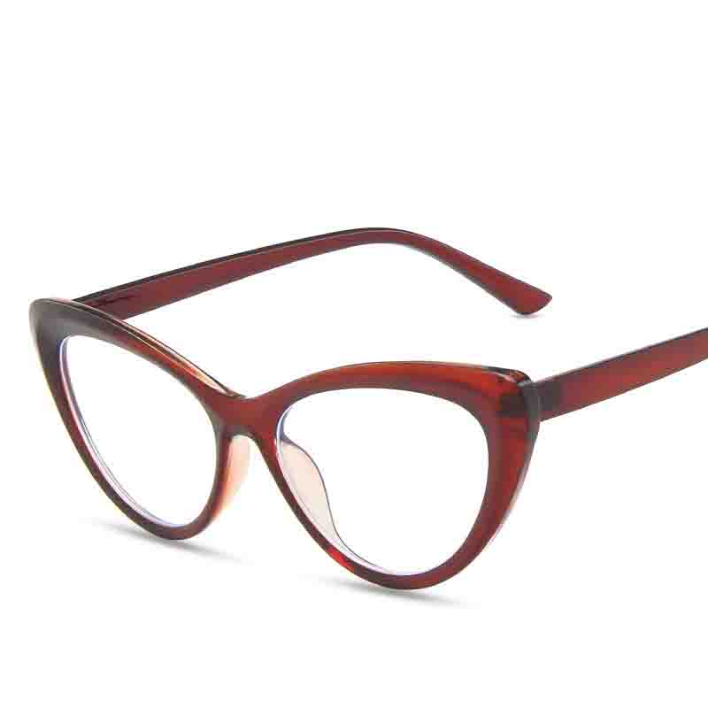 Fashion Cat Eye Reading Glasses For Women Trendy Anti-Blue Light Transparent Eyeglasses Large Frame Minimalist Computer Glasses
