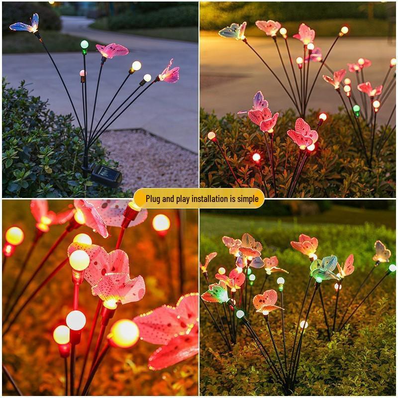 Solar Firefly Butterfly LED Lights – Waterproof Outdoor Decorative Lawn Lights.