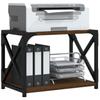 Printer Stand with 2 Shelves Brown Oak Effect 44 X 26 X 31.5 Cm