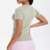 Women's Seamless Knit Solid Color Breathable Short Sleeve Sports Yoga T-shirt