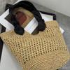 Woven Straw Leather Knot Tote Bag Large Capacity Everyday Travel Handbag Women