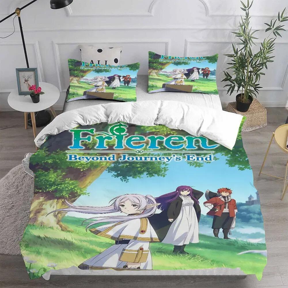 New Frieren: Beyond Journey's End Bettwäsche-Set für Jungen und Mädchen, Einzel-, Doppel-, Kingsize- und Doppelbettbezug, Kissenbezug, Heimtextilien für Erwachsene