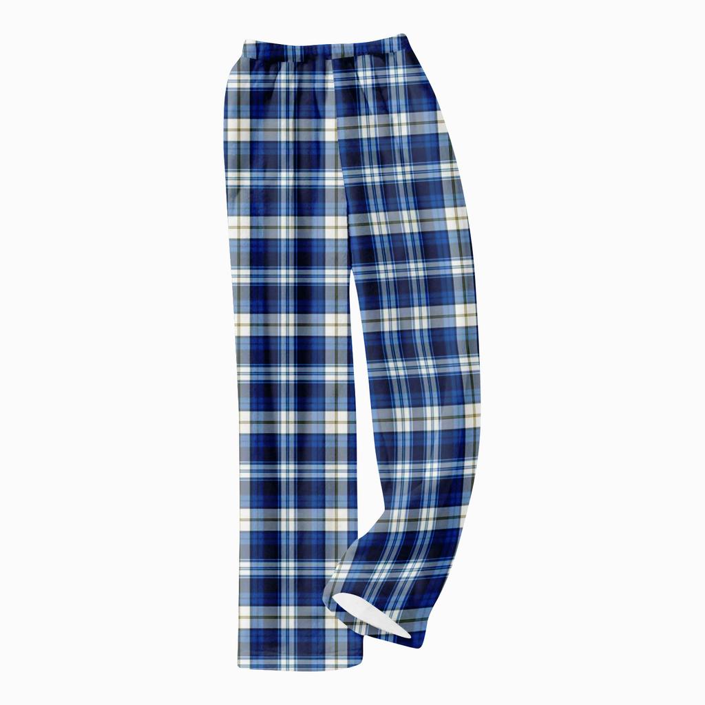 Children's Christmas Plaid Print Trousers Plush Casual Pants