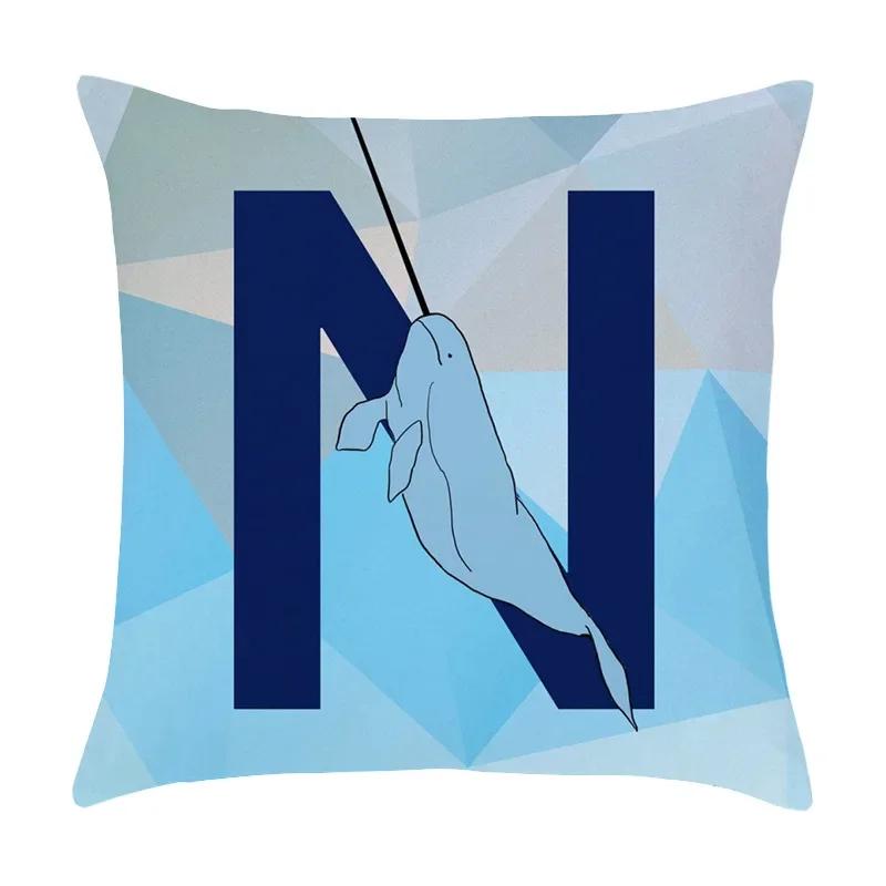 

Креативная наволочка с принтом животных и букв, для украшения дома, гостиной, дивана, квадратная подушка 66x66cm