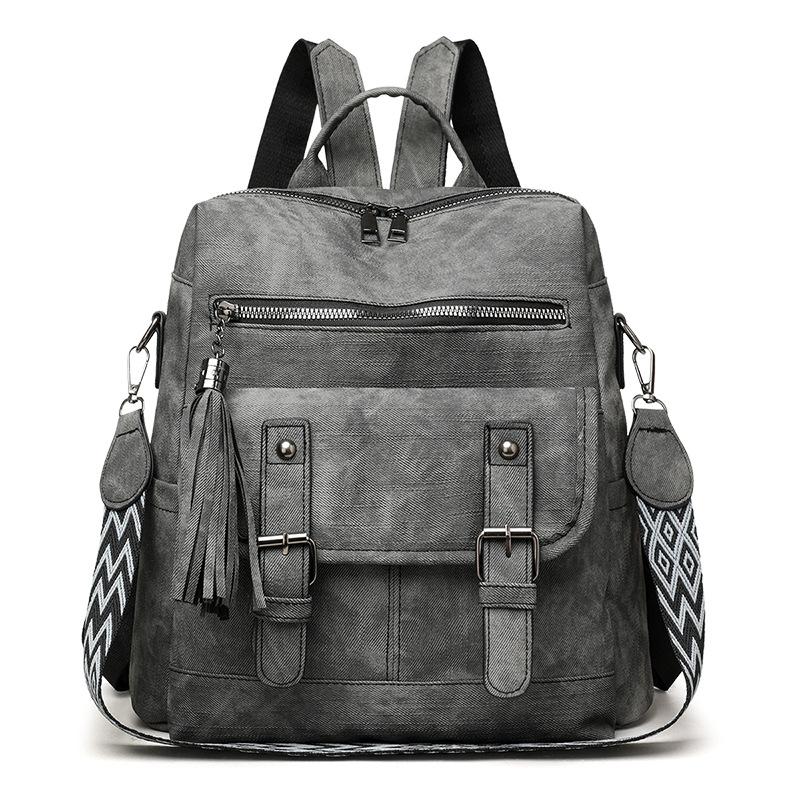 Retro Women s Backpack PU Dual-purpose Shoulder Bag Large Capacity Commuter Backpack чёрный