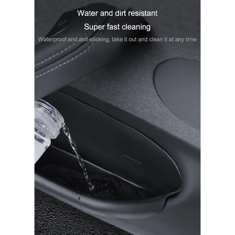 For Tesla Model 3/Y -2024 Front Rear Door Side Storage Box Door Handle Armrest Tray Organizer Door Side Water Proof Storage