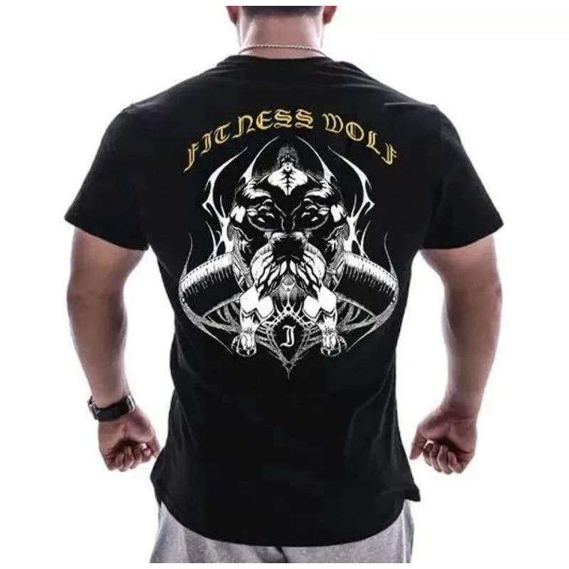 Summer Short Sleeved Men's Loose Large Stretch Fitness Sports Leisure Fashion Printed T-Shirts Men’s