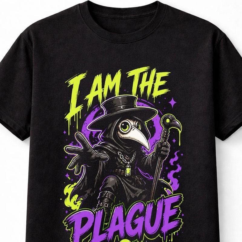 Plague Doctor I Am The Plague Gothic Horror Graphic Unisex TShirt