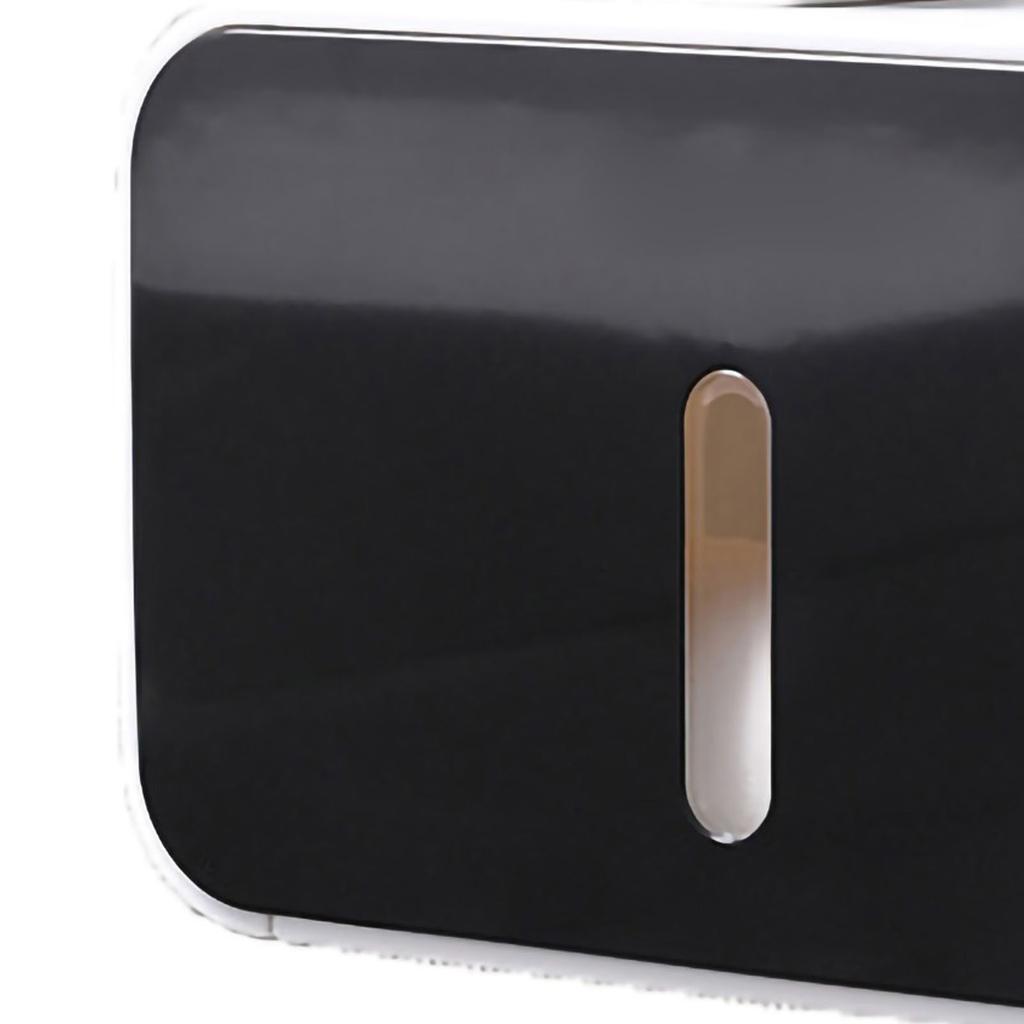 Wall Mounted Tissue Box Dual Paper Outlet Waterproof and Moistureproof Tissue Rack for Bathroom Black