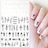 1PCS Black White Butterfly Laser Nail Stickers Nail Art Decoration Abstract Lines Bronzing Flowers Stickers For Nails