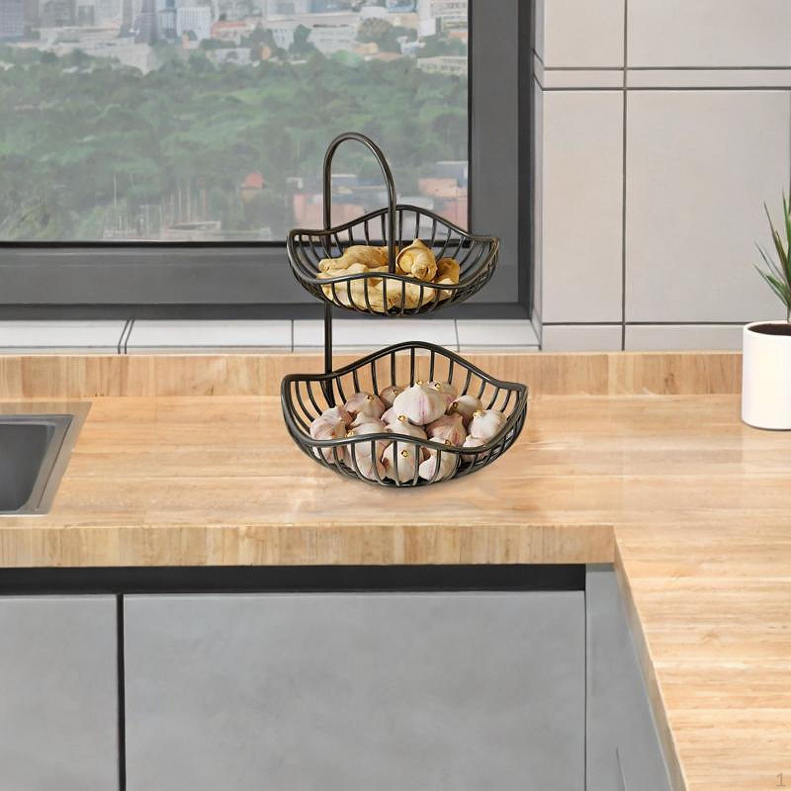 

Layer Vegetable Basket Organizer for Modern Kitchen Counter 20cmx30cm