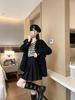 American Retro Plus Size High-Waist Wool Pleated Skirt for Women