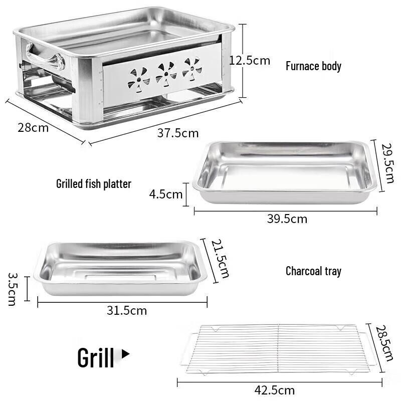Suncojia Household Charcoal Grilled Fish Grill