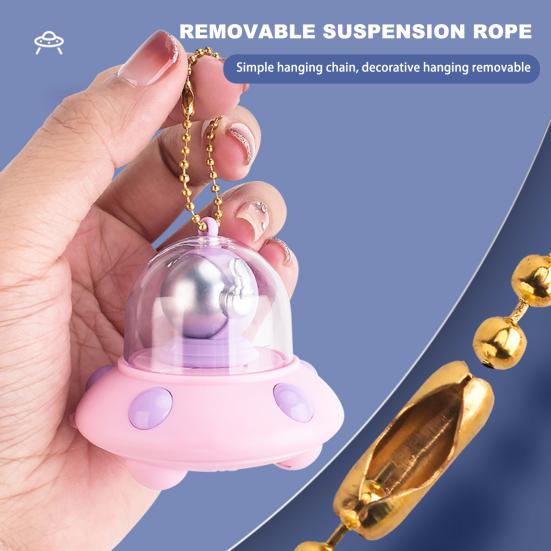 Uzay Gemisi Uçan Daire Anahtarlık 8 Desen Projeksiyon Dönebilen Sevimli Renkli Işıklar Kolye Oyuncak Çıkarılabilir Zincirli Çocuklar Yetişkinler için