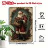 Vintage Metal Christmas Wall Decor Santa Claus Sign Holiday Gift for Home Bar Office