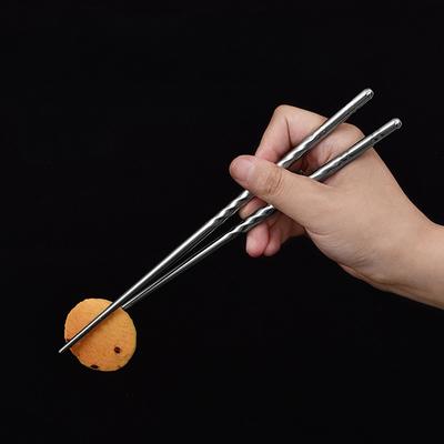 Baguettes en Acier Inoxydable Nouvelles Ménagères Haut Niveau d'Apparence Fil 5 Paires Simples Antidérapantes Baguettes en Alliage Vaisselle de Cuisine