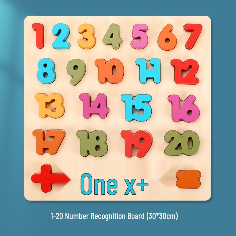 Colorful Wooden Number & Letter Shape Matching Puzzle for Kids