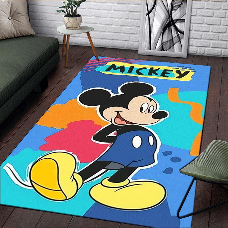 1pc Mickey Pattern Area Rug Soft Flannel Floor Mat for Living Room,Office,Bedroom and Carpet,Sofa Coffee Table Floor Mat