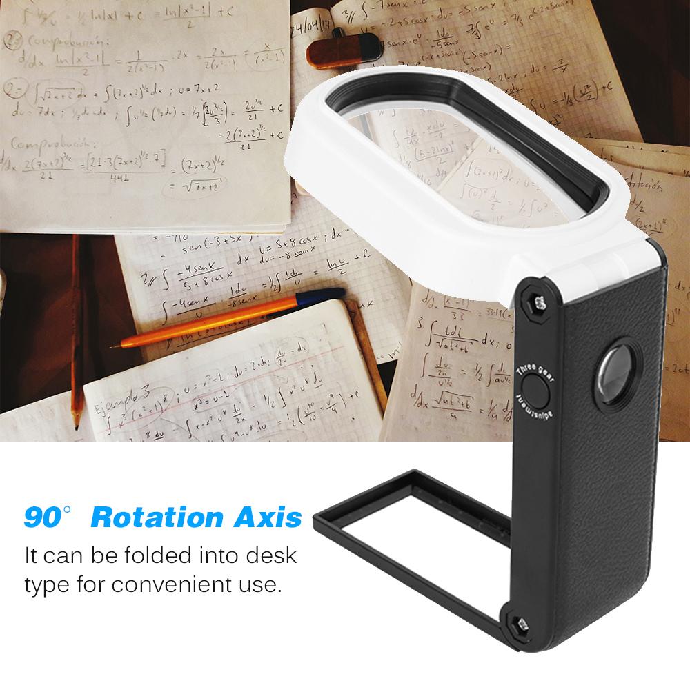 Handheld Magnifier Multifunctional Magnifying Glass 10X/25X Adjustable Magnification Foldable