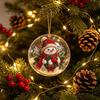 Christmas Tree Branch Decorations Acrylic Hanging Ornament, Double Side Printed Santa Pendant for Window, Thoughtful Gifts Friends 2D Flat Festive