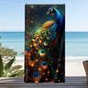 Asciugamano da Spiaggia con Stampa Realistica di Piume di Pavone Asciugatura Rapida Leggero Assorbente Lusso Design con Stampa Animale Asciugamano per Vacanze Estive