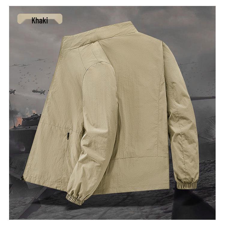 2026 Men's Waterproof Stand Collar Jacket - Lightweight, Trendy, Casual Outerwear for Spring and Autumn