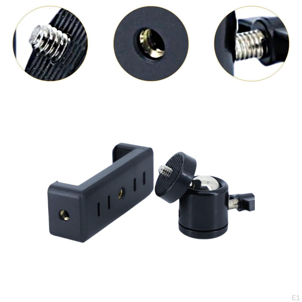 Mini Ball Head Degree Sturdy Portable 3/8 " Threads Mount Base Adapter Universal for Monopods LED