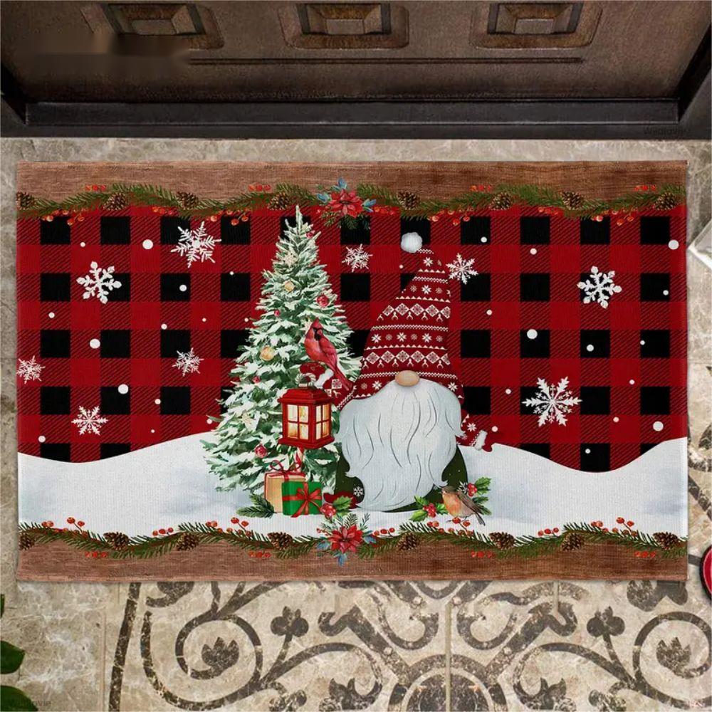 VIKAMA Christmas Decorative Floor Mat, Christmas Snowman Carpet, Indoor and Outdoor Entrance Floor Mat, Festival Home Decoration