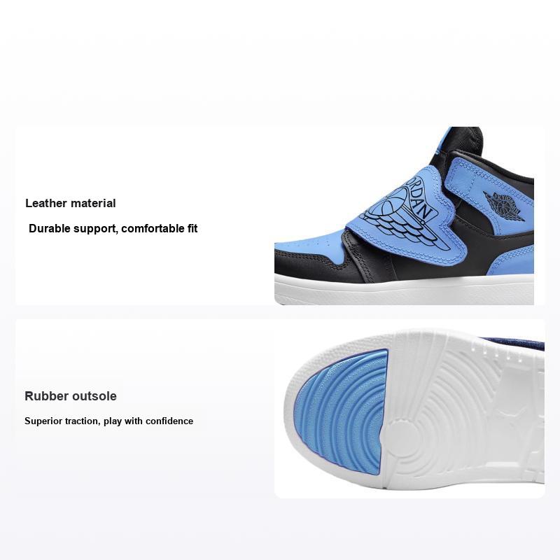 Air Jordan Sky Jordan 1 PS Bleu Université Baskets Enfants Noir Blanc BQ7197-041