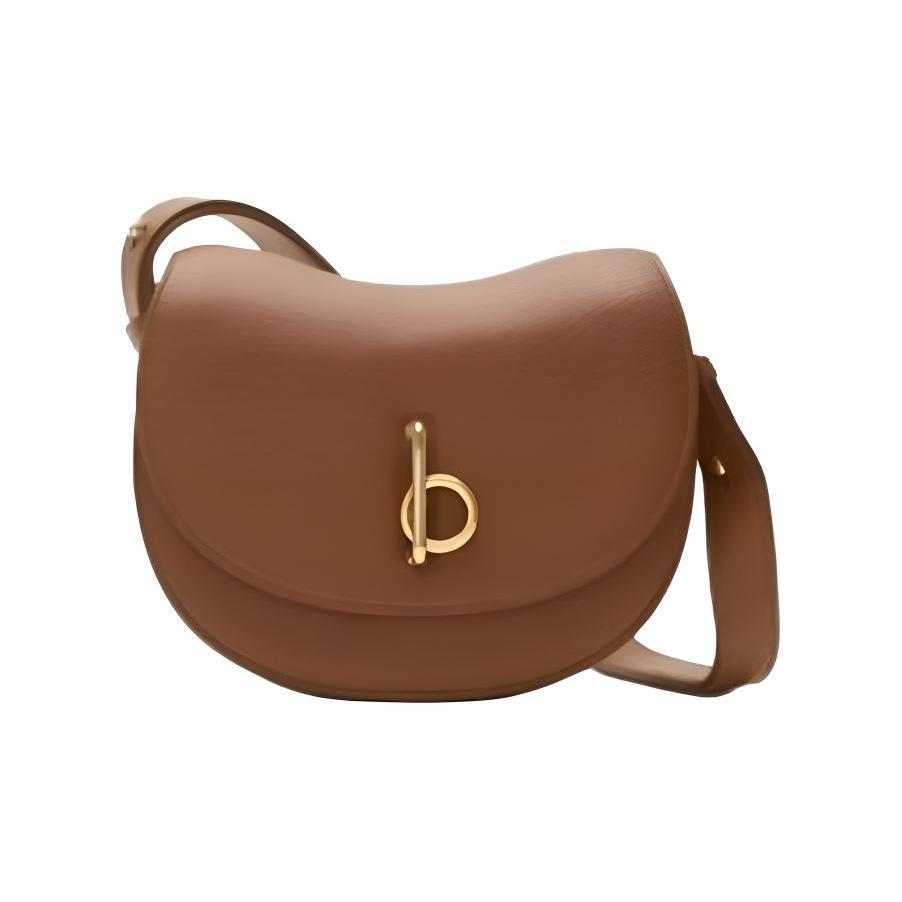 Burberry Rocking Horse Adjustable Leather Shoulder Strap B-Type Closure Calfskin Crossbody Bag Small Women Bags Light-Brown 80972241