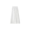 Women's High-Waisted White Wide-Leg Textured Jeans