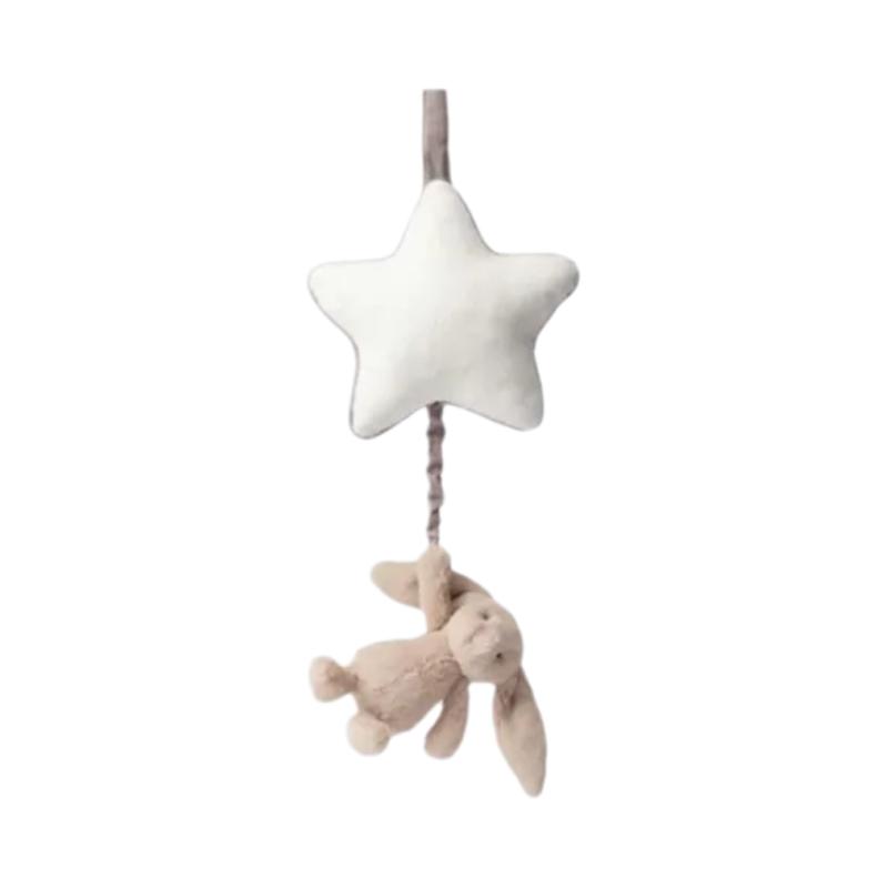 JELLYCAT Shy Series Music Pull Bell Brown and White Rabbit Cute Doll Plush Doll 28cm Height