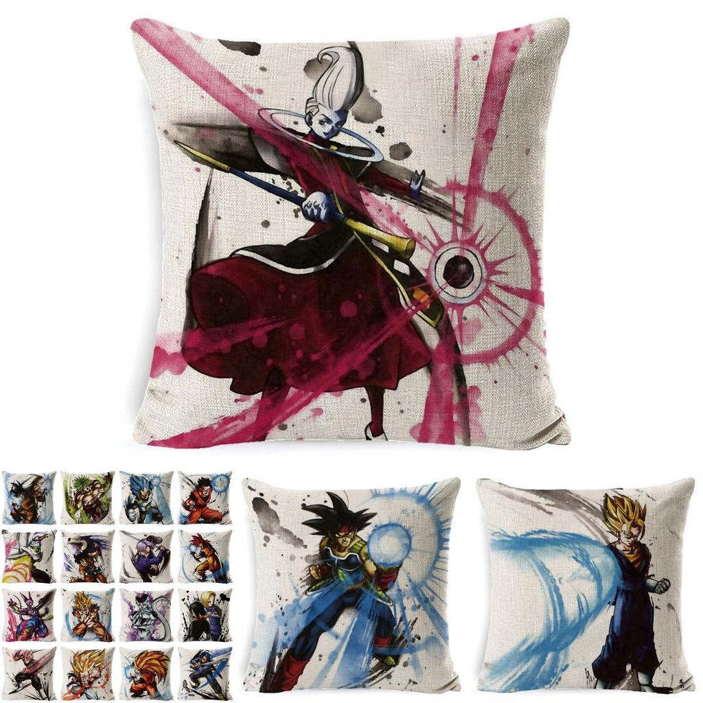 Premium Cotton Linen Dragon Ball Pillow Case Cartoon Square Cushion Cover For Cozy Homes