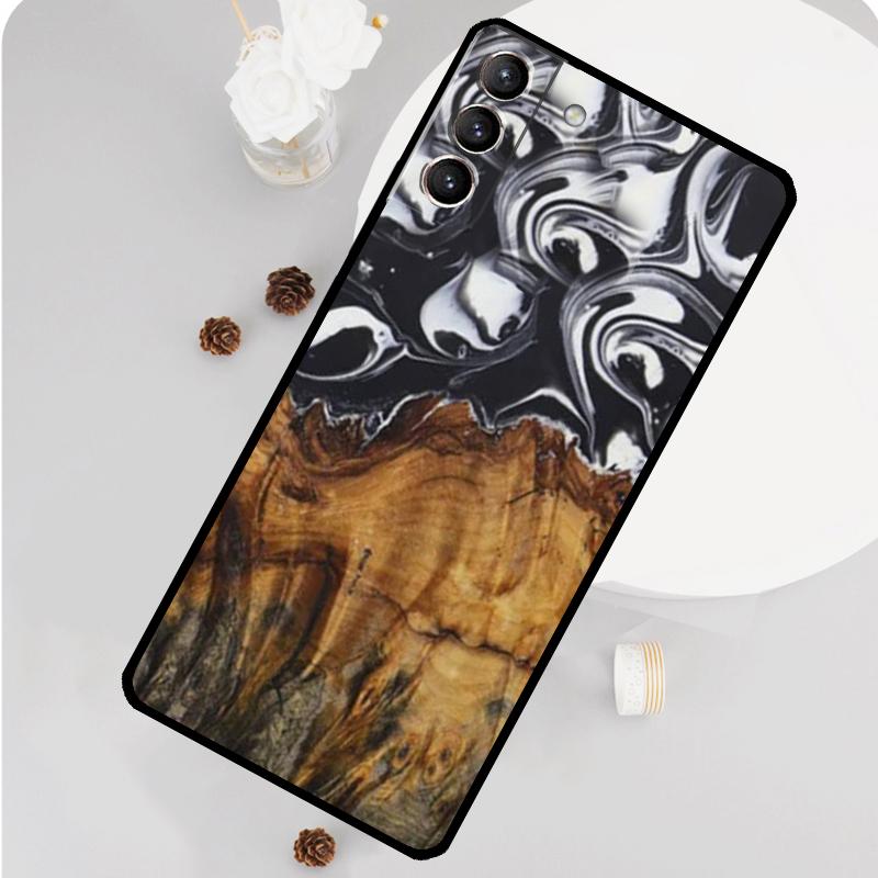 Wood Resin Traveler Protective Phone Case For Samsung Galaxy S25 S26 Ultra S20 S21 S22 S23 S24 S10 Plus S25 FE Funda Cover
