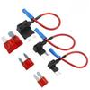 2Pcs 12V Fuse Holder Add-A-Circuit Tap Adapter Micro2 Mini Small Standard Atm Auto Fuse With