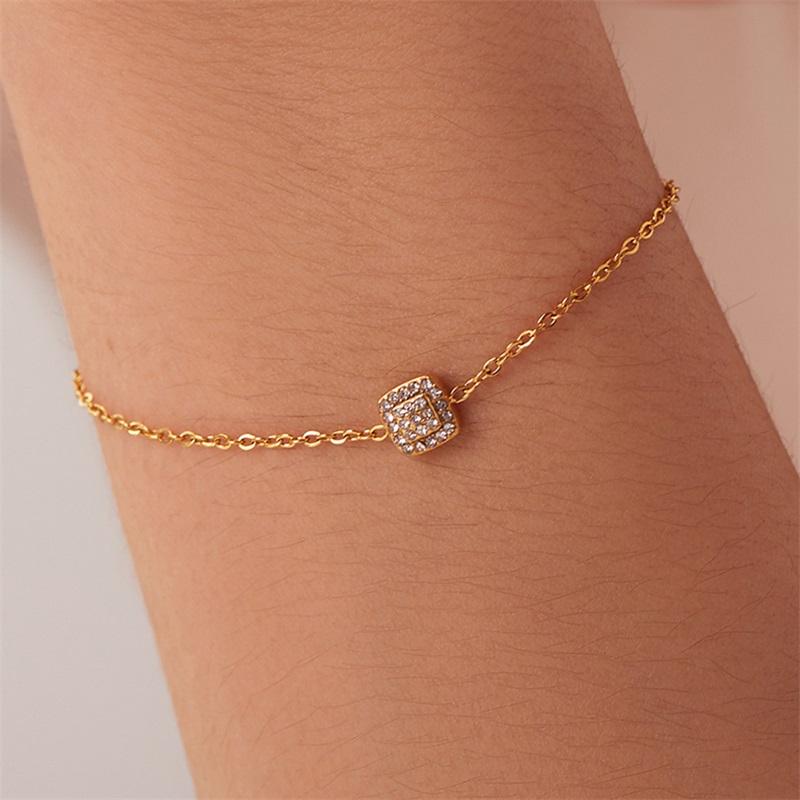 Youthway Stainless Steel Cubic Zirconia Bracelet 18k Gold PVD Plated Colored Crystal Zircon Jewelry For Women Men Gift Brazalete