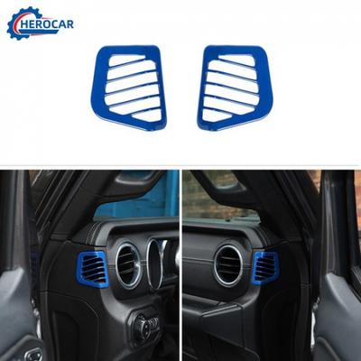 2x Innen Blaue Armaturenbrett Seiten AC Lüftungsauslass Abdeckung für Jeep Wrangler JL JT 18+