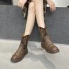Martin Boots Women's Retro Short Boots Autumn New Embroidered Western Cowboy Knight Boots Boots