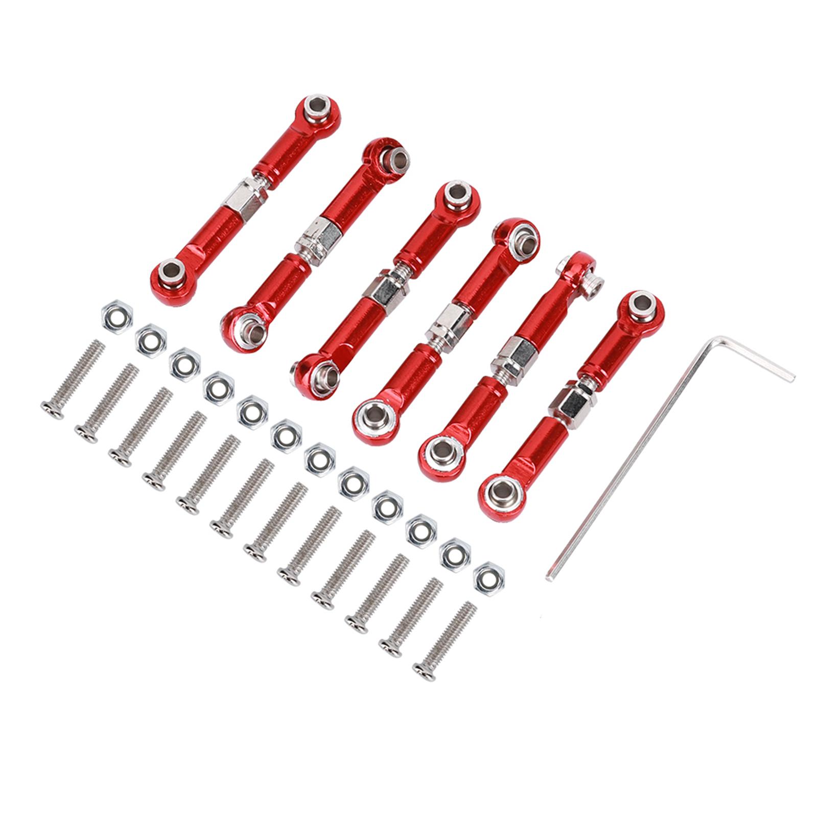 

6pcs Metal Pull Rod Remote Control Car Accessory for Wltoys 118 A959 RC Car