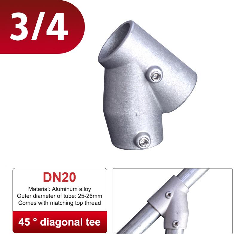 Aluminum Alloy Connector Elbow Tee Base Flat Three-Dimensional Fitting Connection Fastener 20/25Mm Steel Tube Shelf Parts