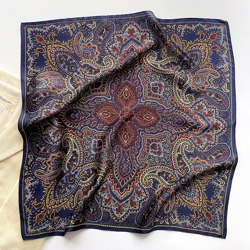 

Luxury Silk Feeling Square Scarf Women Print Satin Headscarf Summer Silk Shawl Hair Band Foulard Bandana Echarpe Tie Wraps 70X70CM