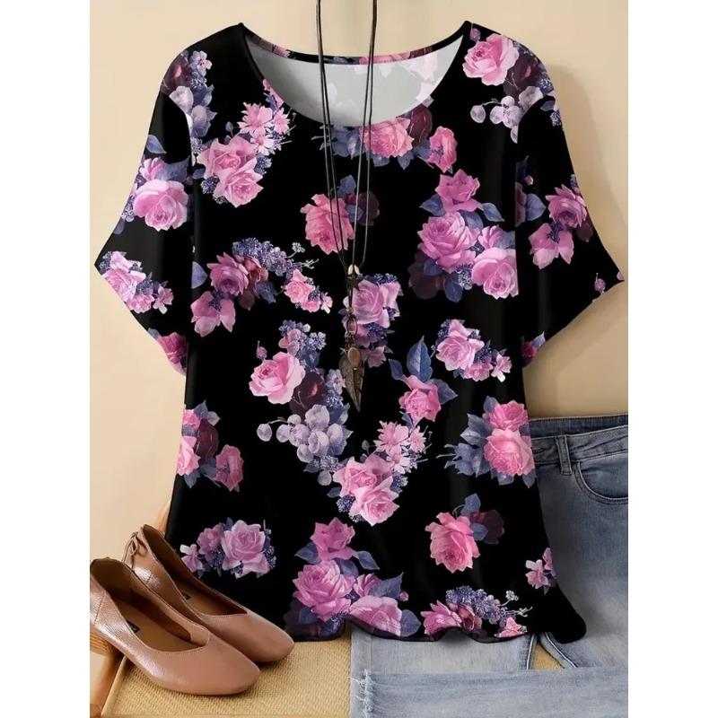 3D-gedrucktes Damen-T-Shirt Sommer Atmungsaktiv Vielseitige Mode-Tops