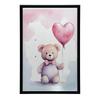 Teddy Bear With Heart Balloon Teddy Bear With Heart Balloon, 30X40 Cm, Dark Brown Wooden Frame, 230 Gsm Matte Paper